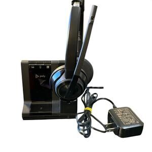 Poly W8200B Wireless DECT Office Headset w Charging Base & Adapter